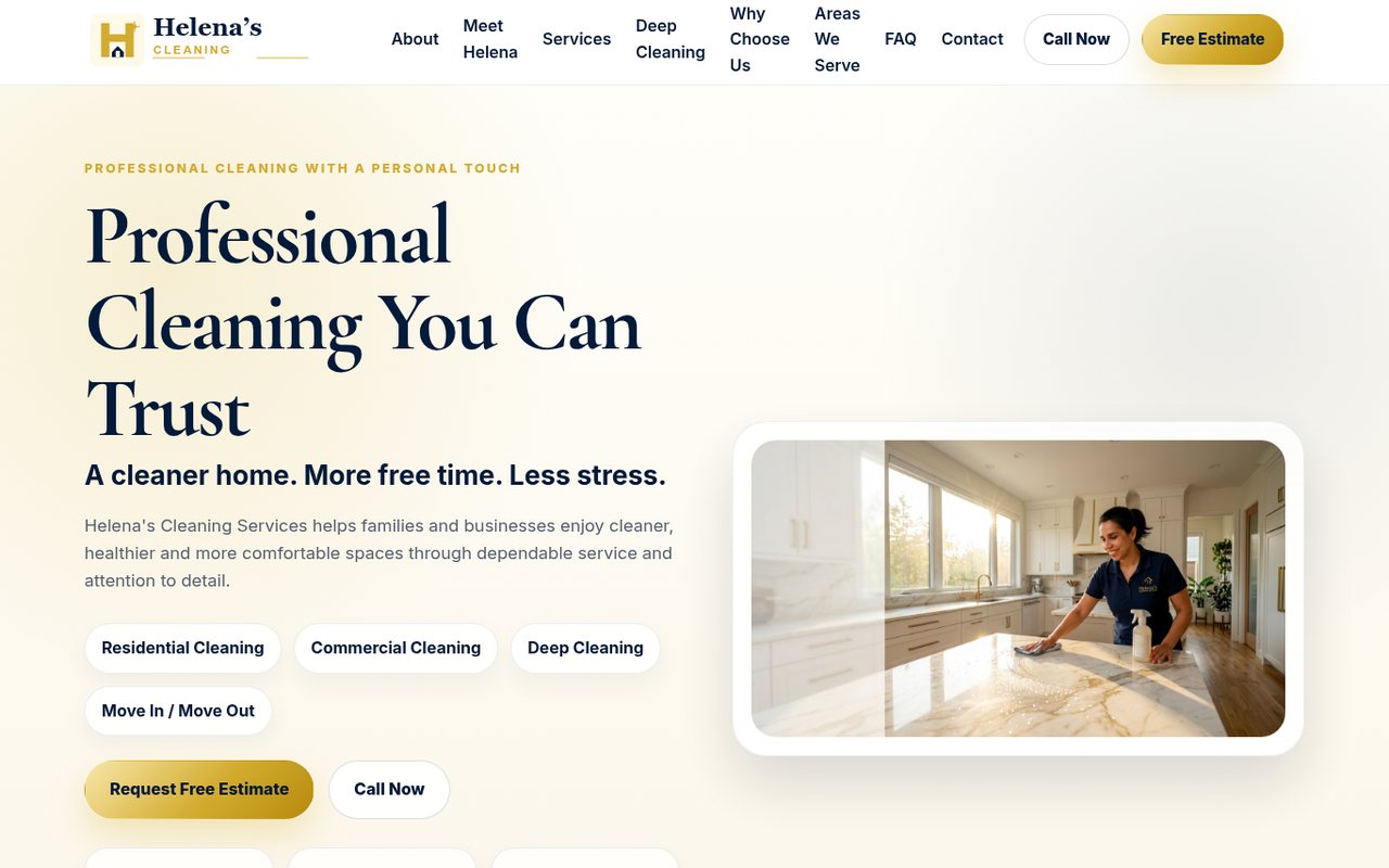 Helena's Cleaning Services Website